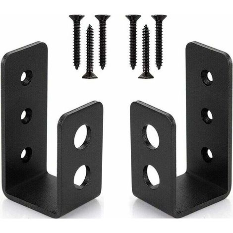 Lot de 2 supports de porte en acier robuste pour portes 2x4 – Barre de sécurité en U (1/3)