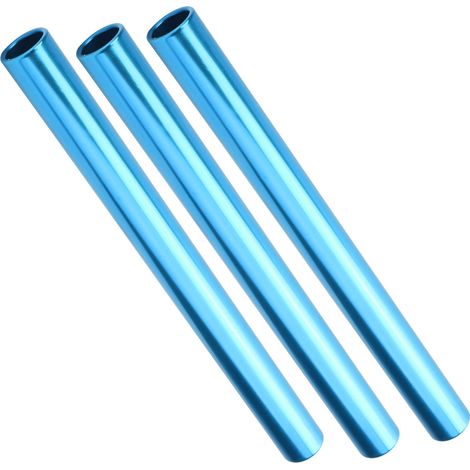 Set aus 3 galvanisierten Staffelstäben aus Aluminiumlegierung für Leichtathletik (Sprint und Wettkampf), blau (1/5)
