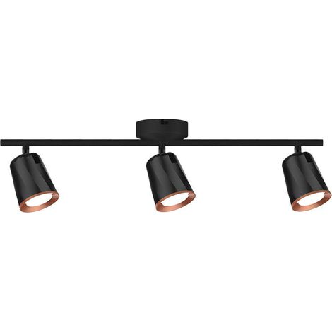 V-TAC Faretto LED da Muro Triplo 18W con Testa Orientabile Colore Nero Bianco Naturale IP20