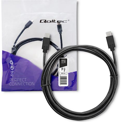 Cavo Qoltec USB 3.1 Tipo C Maschio  USB 3.1 Tipo C Maschio  2,5 m  Nero (1/5)