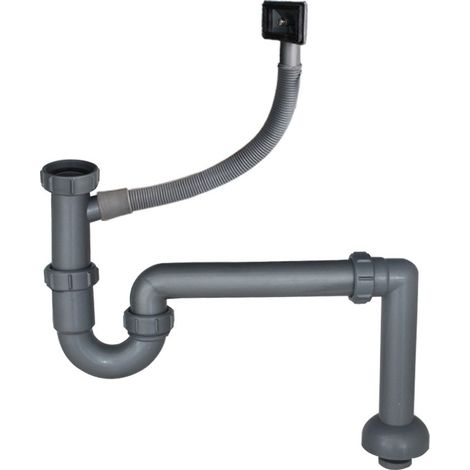 Évier de cuisine à un seul bac, avec conduite d'eau souterraine tuyau d'évacuation à une seule extrémité pour l'évier, sécable. (1/4)