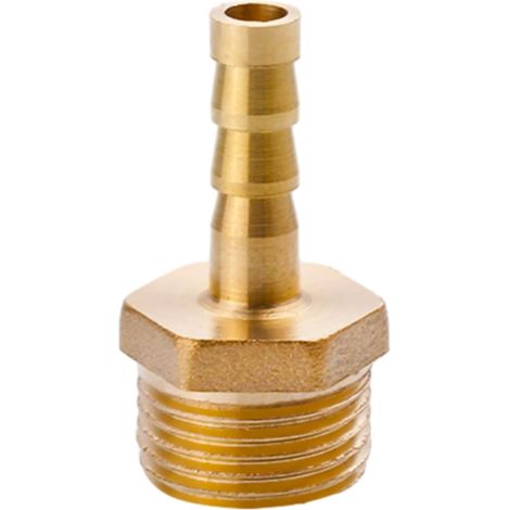 Raccord cannelé en laiton 1/2", filetage femelle, épisseur de métaux, barbillons, raccord tuyau, connecteur adaptateur pour air, eau, huile (épaisseur 8 mm) Filetage Mâle G3/8 6MM (1/5)