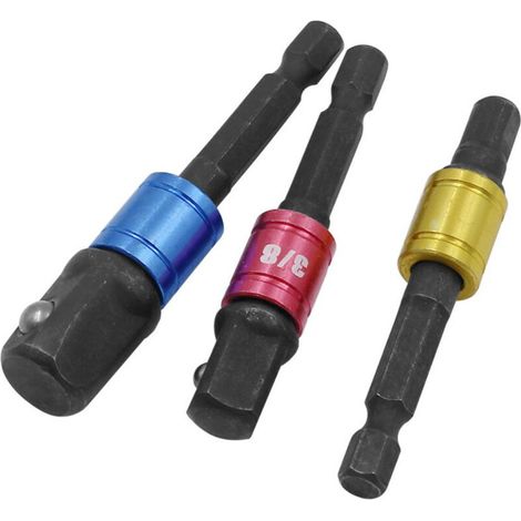 Adaptateur de douille pour tournevis à percussion - Adaptateur pour douille de clé à chocs, porte-embout de tournevis long, cliquet, perceuses, 1/4, 1/2, 3/8 pouces, cadeau pour homme, access (1/5)