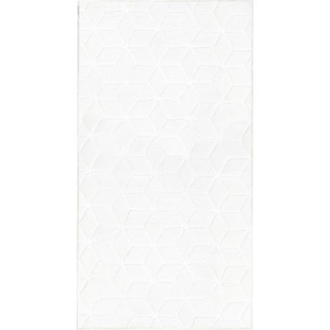 Tappeto in pelliccia di coniglio sintetica Soffice 80 x 150 cm Bianco Thatta