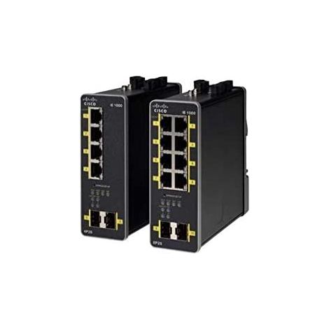 Cisco IE-1000-8P2S-LM - Switch Gestito Gigabit Ethernet (10/100/1000) con Supporto PoE, 8 Porte, Nero