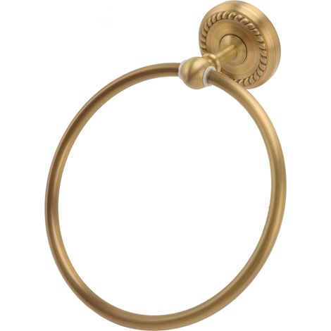 Anneau porte-serviettes style antique en laiton et acier inoxydable haute dureté, durable et antirouille, pour salle de bain (1/5)