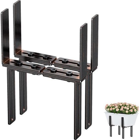 Set mit 2 H-förmigen Pflanzkübelhalterungen – Bohrfreie Montage – Robuster Stahl – Für Pflanzkübel mit 15–23 cm Durchmesser und Geländer mit 1,5–32 cm Breite – Für Balkon/Terrasse – Schwarz (1/5)