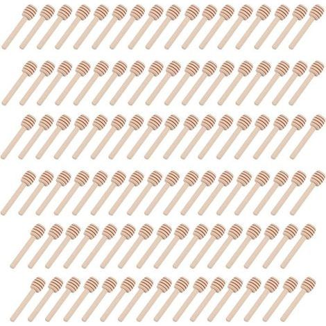 Set mit 100 Mini-Honiglöffeln aus Holz, 8 cm, ideal für Hochzeiten, Geburtstage oder Partys (1/5)