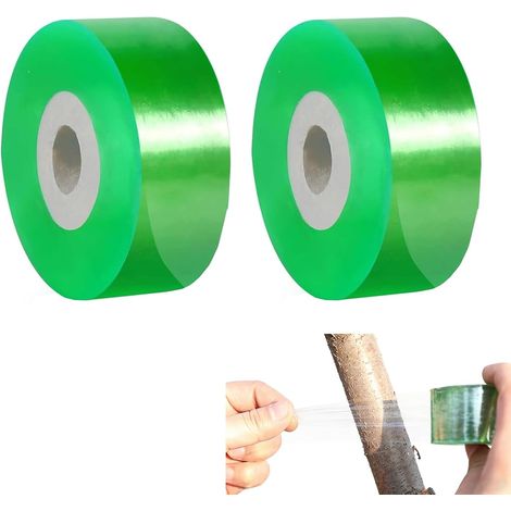 Lot de 2 rouleaux de ruban de greffage, ruban de greffage, bande extensible, convient pour la finition des plantes (5 cm) (1/5)