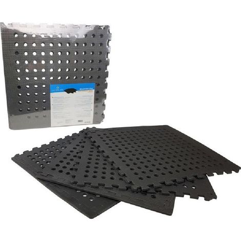 TRADE SHOP - Set 4 Piastrelle Tappeto Tappetino Eva Nera Piscina Palestra Casa 50x50cm 194706 -