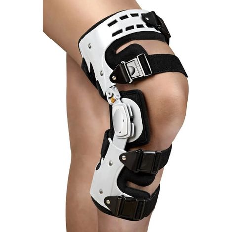 Genouillère droite - Genouillères - Support pour genou - Arthrose - Confortable - Soulagement de la douleur - Unisexe - Blanche