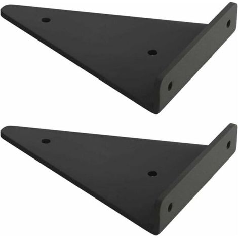 Nazalus-Hot Sale-Schwimmende Metall-Dreieck-Regalhalterung, verdeckte blinde Wandregalhalterung, Schlafzimmer-Wohnzimmer-Badezimmer-DIY-Dekorationshalterung, 2 Stück (17 x 13 cm/6,7 x 5,1 Zoll, schwar