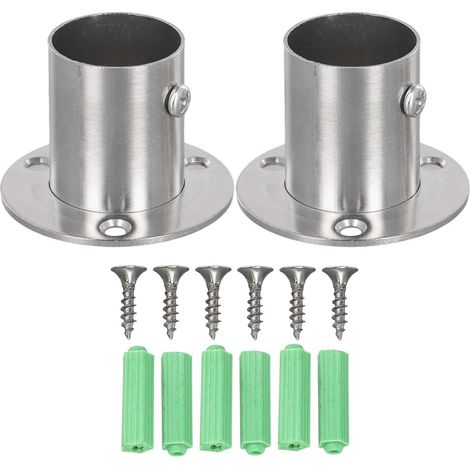Set mit 2 Duschvorhangstangenhalterungen aus Edelstahl, Wand- oder Deckenmontage, 28 mm, 32 mm (28 mm) (1/5)