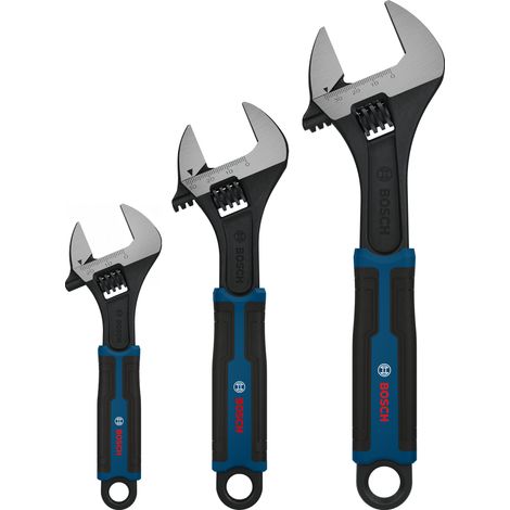 Bosch PRO Hand Tool - Adjustable Wrench Adjustable Wrench Set, 150/200/250 mm, 3 pcs 1600A03B2J (1/5)