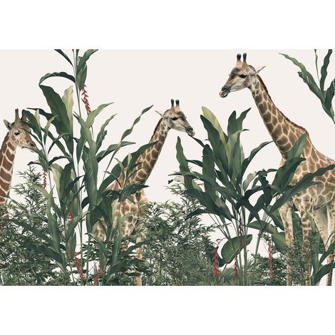Papier peint panoramique Enfants - Girafes - 130 cm x 92 cm (1/2)