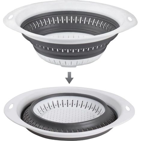 Passoire Pliable en Silicone et Plastique, Passoire Cuisine Passoire à Pâtes peu Encombrante dans la Cuisine, Passoire