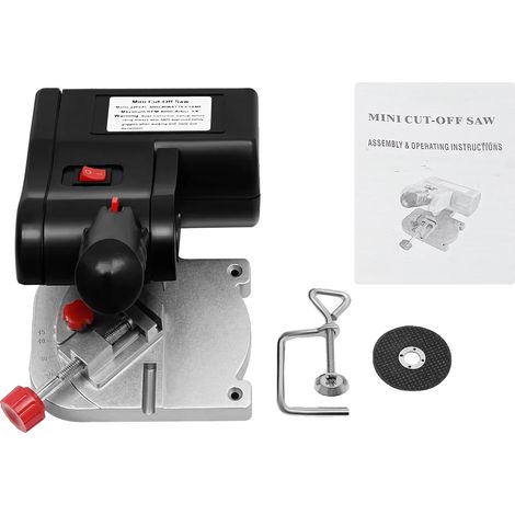 Scie à onglet à coupe transversale mini, table coulissante réglable, coupe à grande vitesse, noir, 100V-240V prise EU (1/2)