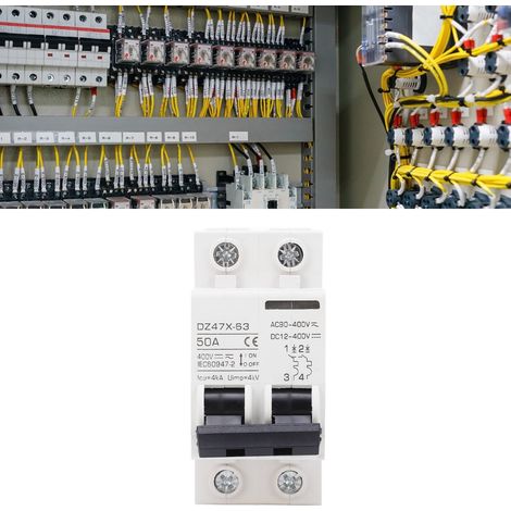 Disjoncteur miniature BAOYIDZ47X-63 50 A 400 V AC/DC 2P pour systèmes photovoltaïques à panneaux solaires, montage sur rail DIN (1/5)