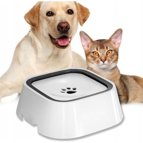 Schwimmender Wassernapf für Hunde und Katzen, spritzfrei, rutschfest, 1,5 l