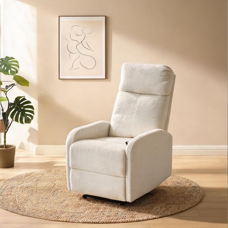 Fauteuil relax en peluche teddy 100 polyester 88 x 64 x 101 cm (1/5)