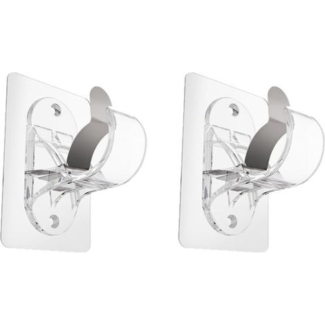 Huit supports de tringle à rideaux transparents auto-adhésifs, sans perçage, adaptés aux tringles à rideaux d'un diamètre de 1,27 à 3,3 cm. (1/5)