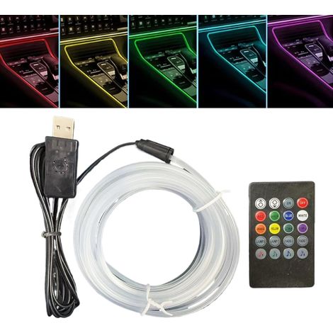 Car Interior Ambient Lighting, 7-Color LED Strip with Voice Activation Automotive Trim for Dashboard, Monitor, Roof, Shelf, Yard, Bedroom, Living Room, TV (1/5)