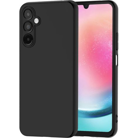 Coque silicone ultra fine pour Samsung Galaxy A24 4G noir mat anti-traces