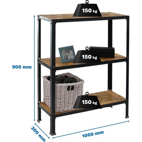 Simonrack Mensola Elegante Metallo Antracite Legno OSB