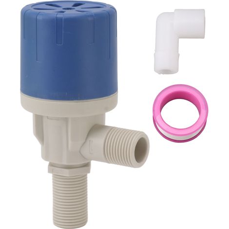 Valvola automatica di controllo del livello dell'acqua, galleggiante con filettatura maschio G1/2, per aree intorno a stagni per bestiame, piscine, abbeveratoi per bovini, ingresso superiore (1/5)