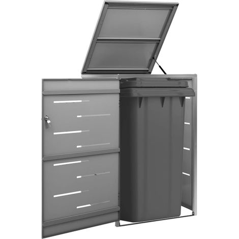 Cache poubelle,Abri pour poubelle,Hangar à Poubelles 69x77,5x115 cm Inox - FR92795 (1/5)