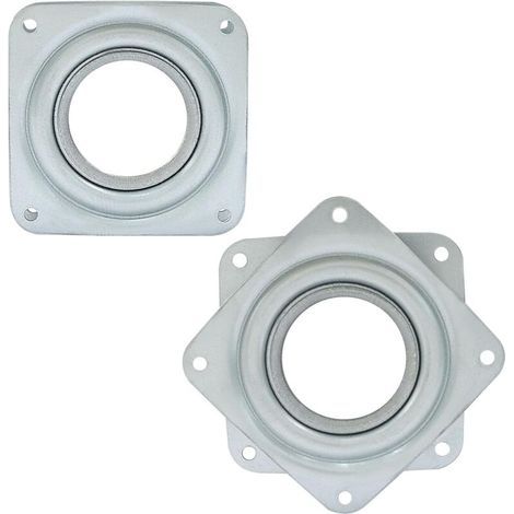 Lot de 2 Plateau tournant de 7,2 cm (3 pouces), support pivotant, plateau tournant rond, pour bureau, argent. (1/5)