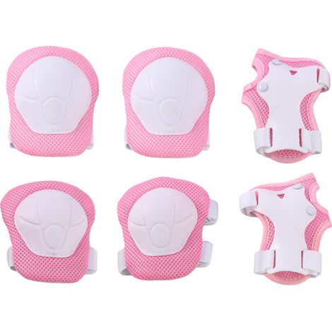 Genouillères pour enfants, coudières, poignets pour vélo skateboard Roller skate (rose, 6pcs) (1/5)