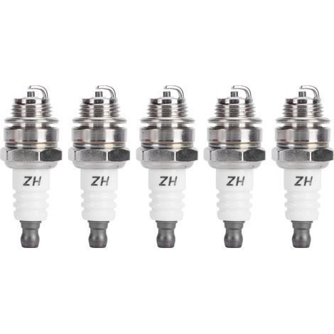 Lot de 5 bougies d'allumage L7T compatibles avec les débroussailleuses et souffleurs BM6A, BPMR7A, RCJ6Y, RCJ7Y et WSR5F (33 à 49 cm³). (1/5)