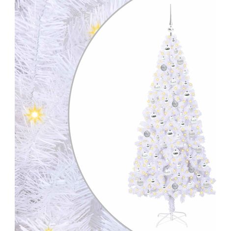 Albero di Natale artificiale Bianco 180 cm PVC e Acciaio vidaXL