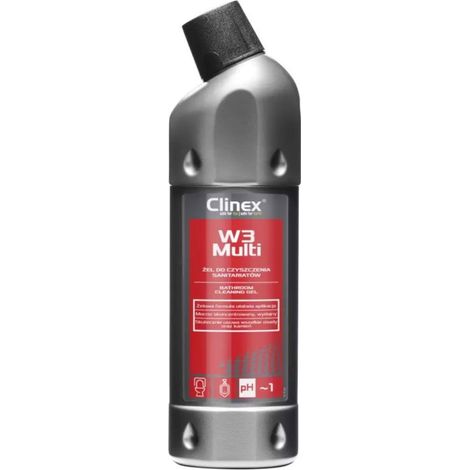 Liquido perfetto per la pulizia di bagni, sanitari, fughe CLINEX W3 Multi 1L