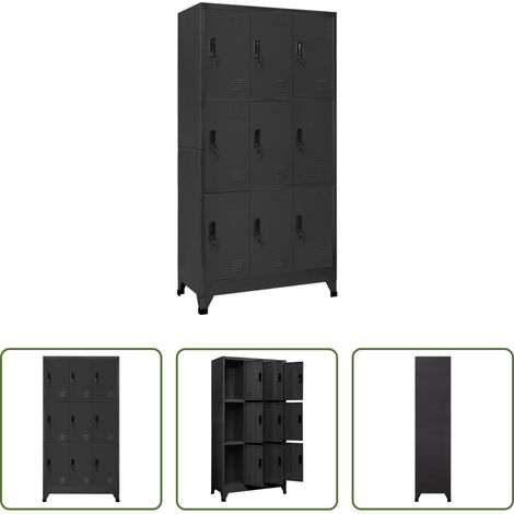 vidaXL Schrank für Büro -  Schließfachschrank Anthrazit 90x45x180 cm Stahl (1/5)