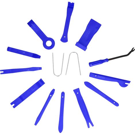 14-teiliges Auto-Demontage- und Verkleidungshebel-Reparaturset für Autotürverkleidungen, Audio-Instrumenten-Schreibtisch, Blau (1/5)