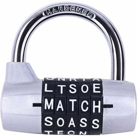 Serrure à combinaison 5 chiffres pour casier de salle de sport, cadenas de sécurité pour rangement à loquet, étui et clôture de casier sportif (1/5)