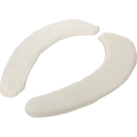 1 paire de housses siège toilette autocollantes en peluche douce , rembourrées et faciles à installe (1/5)