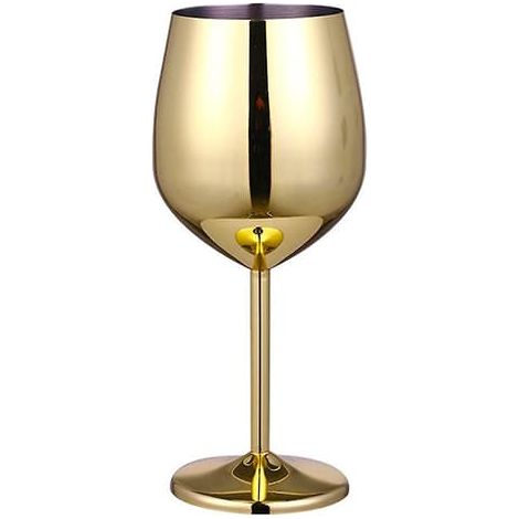 Verre à champagne en acier inoxydable, verre à vin, verre à cocktail, verre à vin en métal, gobelet doré pour bar et restaurant, 500 ml (1/5)