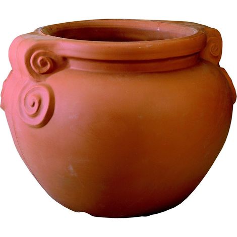 Cache Pot Liscio con manici in resina Terracotta
