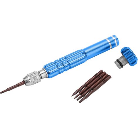 Ensemble d'outils de tournevis 5 en 1 en alliage d'aluminium pour l'entretien des montres, des bijoux et des téléphones portables (bleu) (1/5)