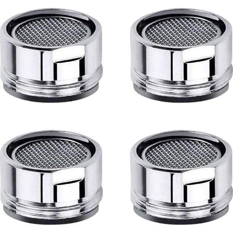 Mousseur Robinet M24, 4 Pièces Aerateur Robinet Economie Eau Avec Filtre en Acier Inoxydable et ABS, comprendre 4 joints pour Robinet Lavabo de Salle de Bain et Cuisine (1/5)