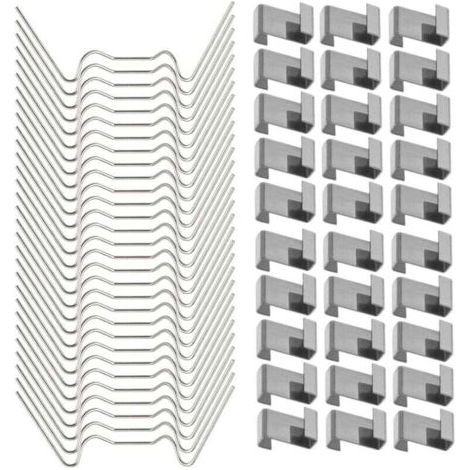 120 Pcs Clips de fixation pour vitre de verre à effet de serre en acier inoxydable (avec 60 clips de fil W pour vitrage en serre et 60 clips de chevauchement en Z pour vitrage de serre) (1/5)