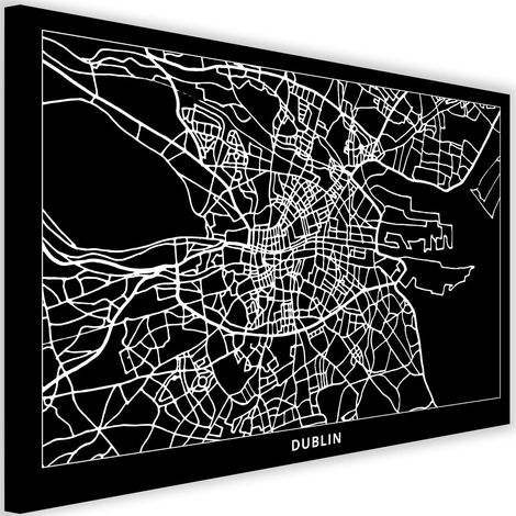 Tableau sur toile Plan de la ville de Dublin 60x40 (1/5)