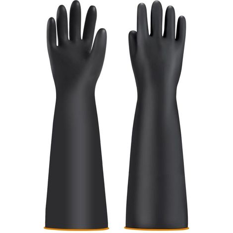 Men's Chemical Protective Gloves - Chemical Industrial Gloves - Waterproof Long Gloves - Basin Gloves - Acid and Alkali Resistant Work Gloves (22")