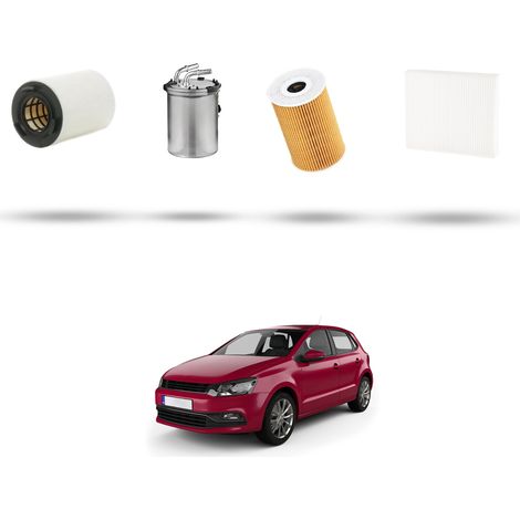 Kit tagliando 4 filtri compatibile con Vw POLO V (6R,6C) 1.6 TDI 55kw Dal 2009 (1/5)