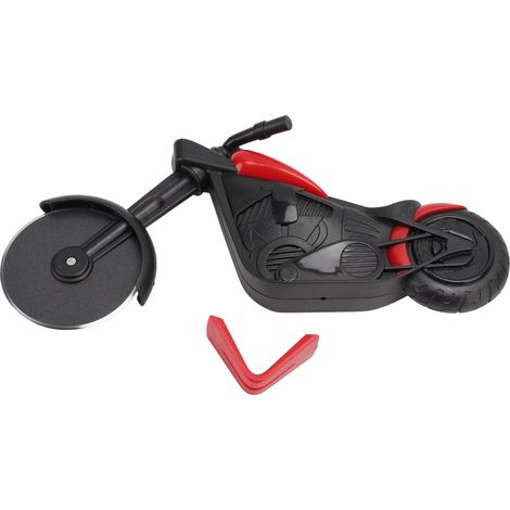 Pizzaschneider aus Edelstahl im Motorradstil, rotes Rollmesser für die Küche (1/5)