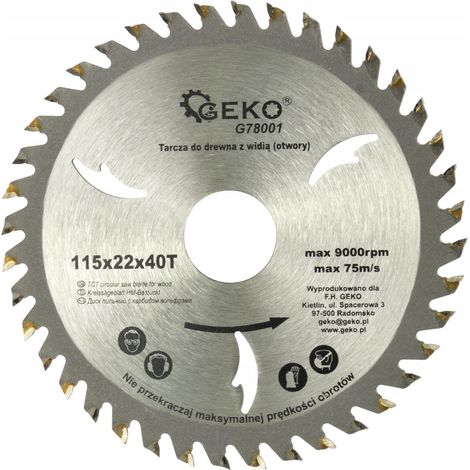 kreissägeblatt geko circular saw blade 115 mm 40 zähne hartmetall