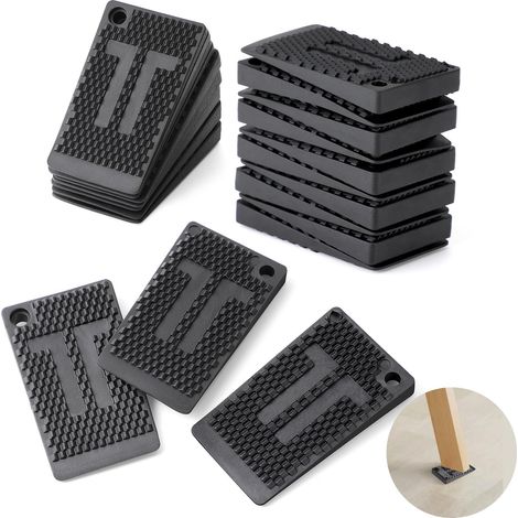 Lot de 20 cales de nivellement de meubles en caoutchouc souple pour amélioration de la maison – Cales de niveau, cales d'armoire et de chaise, niveleur de pieds de table, imperméables, antidérapants (1/5)